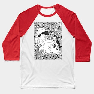 Real Boy, Real Cat, Real Fish Baseball T-Shirt